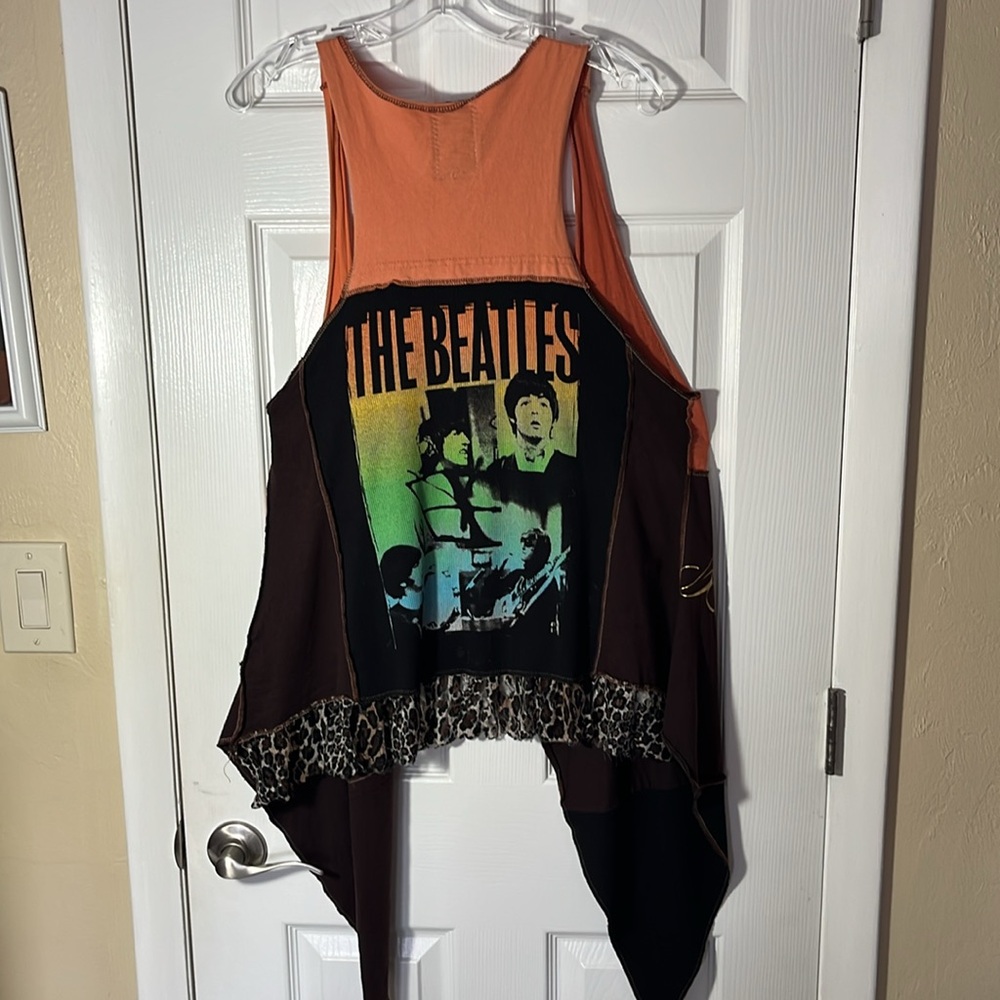 Styles Ever After vintage original designs patchwork duster vest Beatles 1X